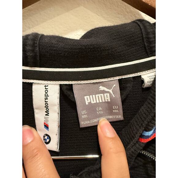 Puma BMW Motorsport Zip Up Sweater Jacket XXL Black Mens Racing Streetwear - Picture 5 of 8